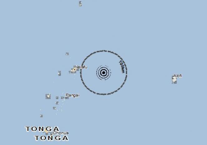Scossa di terremoto a Neiafu, Tonga