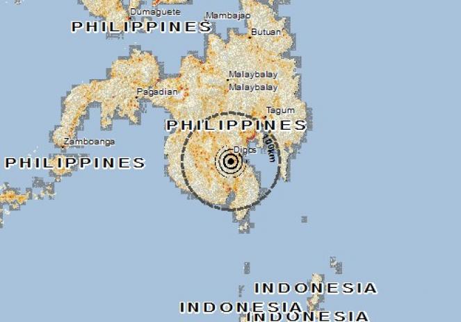 Scossa di terremoto a Kiblawan, Filippine