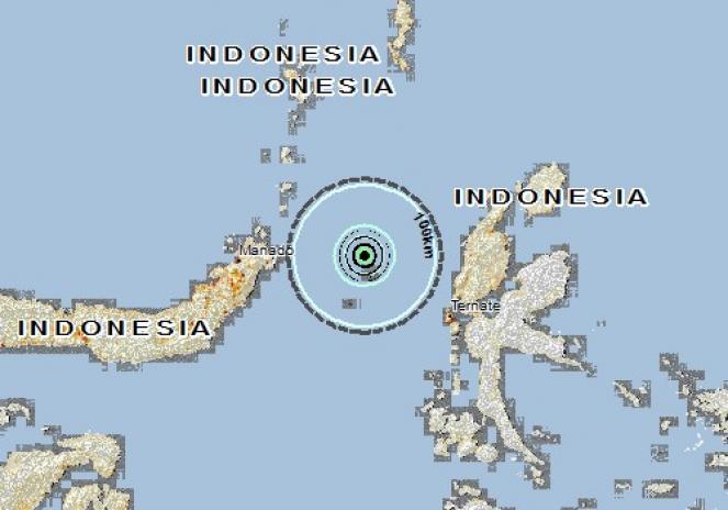 Scossa di terremoto a Bitung, Indonesia