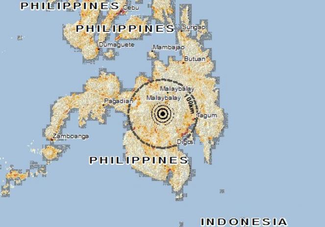 Scossa di terremoto a Dangcagan, Filippine