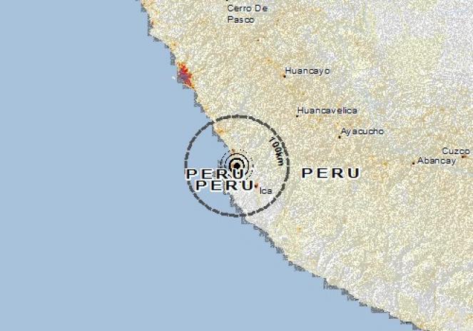 Scossa di terremoto a Independencia, Perù