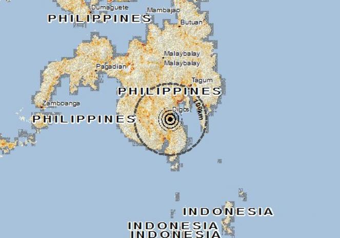 Scossa di terremoto a Sulop, Filippine