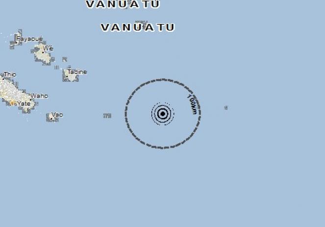 Scossa di terremoto a Tadine, Nuova Caledonia