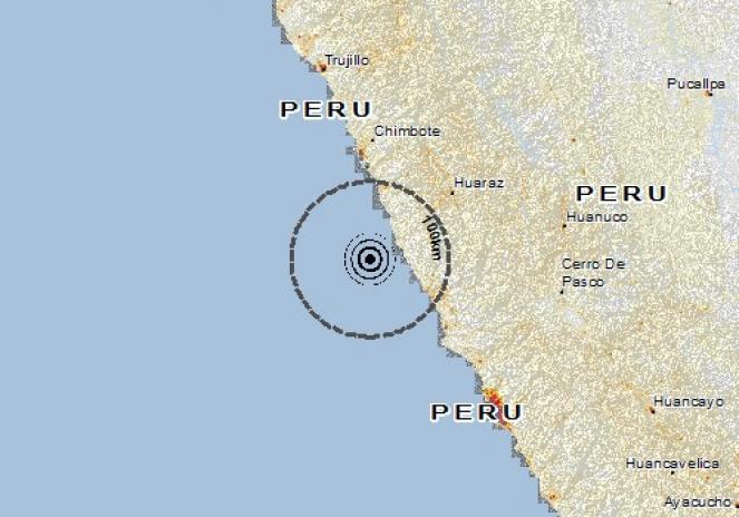 Scossa di terremoto a Huarmey, Perù