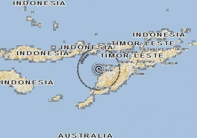 Scossa di terremoto a Lelogama, Indonesia