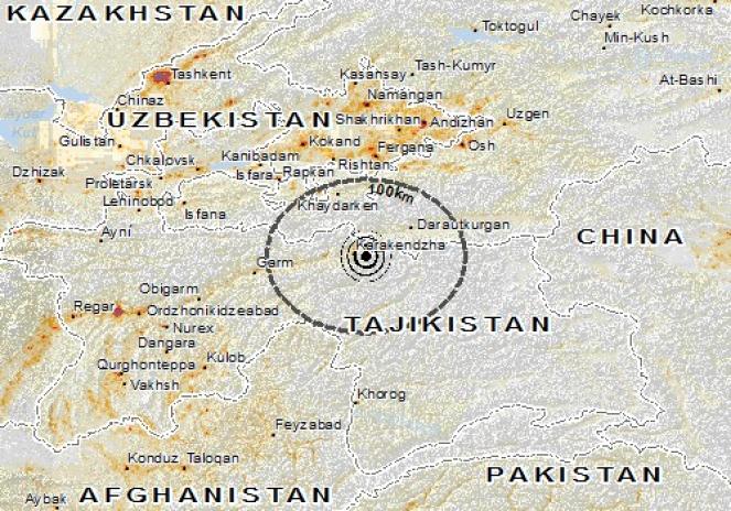 Scossa di terremoto a Jirghatol, Tagikistan