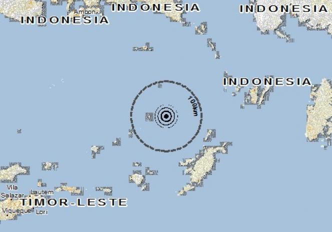 Scossa di terremoto a Saumlaki, Indonesia