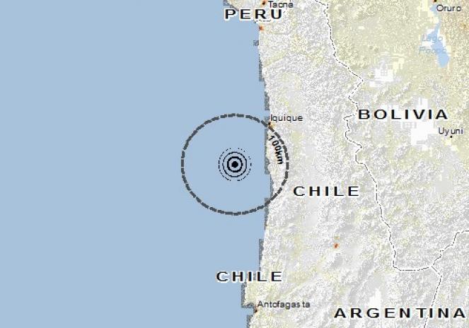 Scossa di terremoto a Iquique, Cile