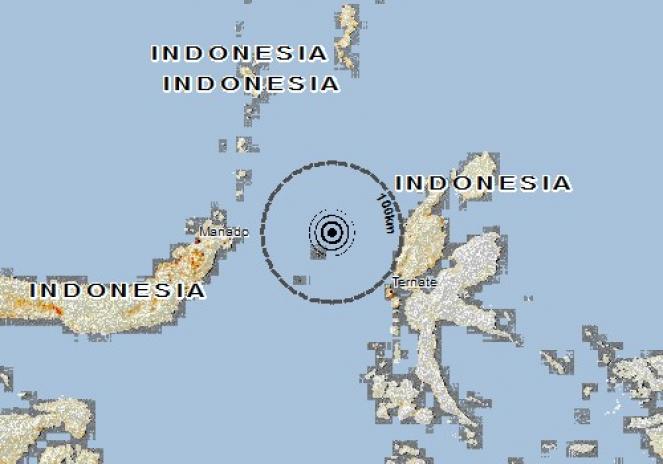 Scossa di terremoto a Susupu, Indonesia
