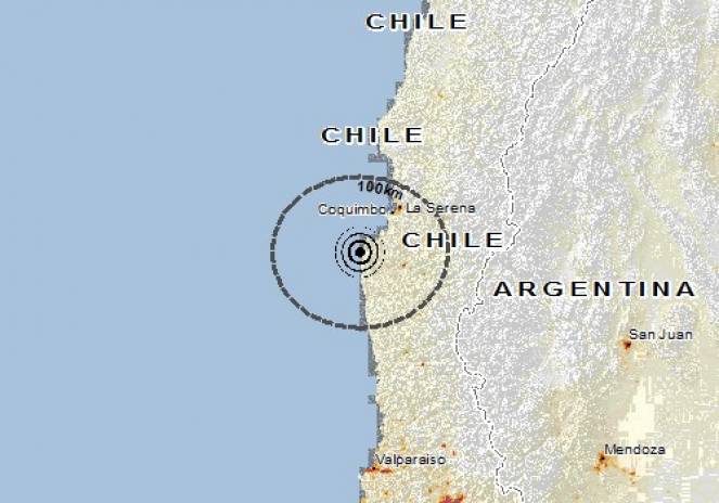 Scossa di terremoto a Ovalle, Cile
