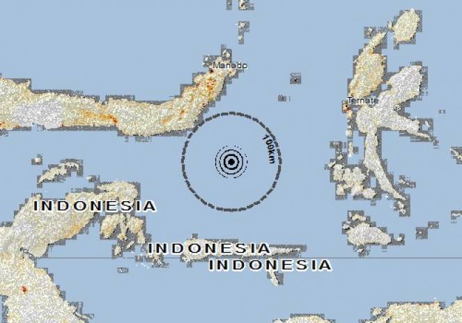 Scossa di terremoto a Tutuyan, Indonesia
