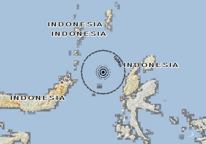 Scossa di terremoto a Tongutisungi, Indonesia
