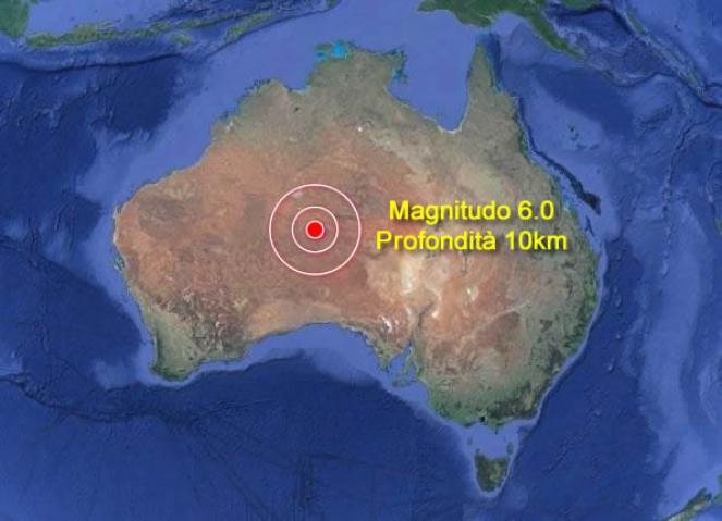 Terremoto Australia forte scossa di 6.0 nel mezzo del deserto
