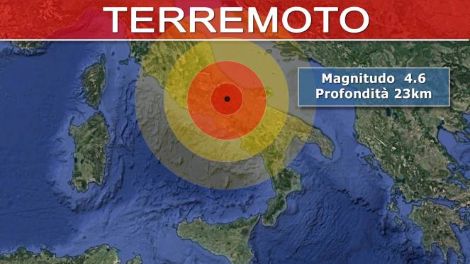 Terremoto, forte scossa avvertita tra Molise e Campania, magnitudo 4.6