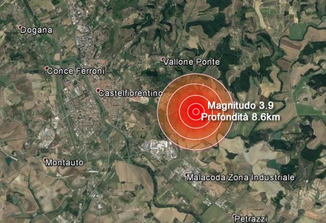 Terremoto forte scossa di magnitudo 3.9 in Toscana in provincia di Firenze