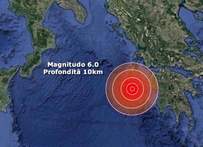 Terremoto Grecia - Nuova forte scossa di magnitudo 6.0 avvertita anche in Italia meridionale