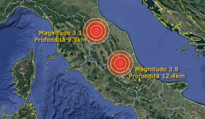Terremoto in Toscana e nel Lazio