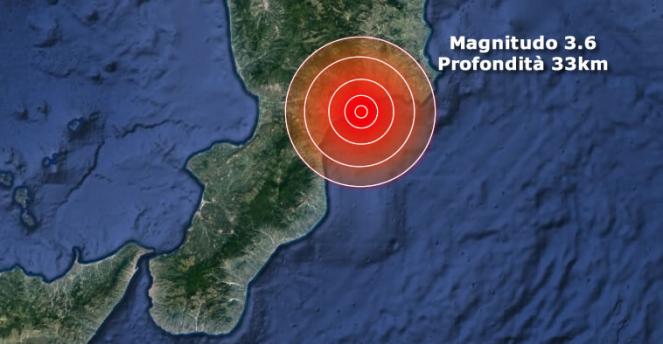 Terremoto scossa di magnituto 3.6 sulla costa ionica catanzarese