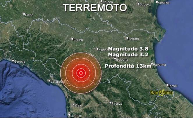 Terremoto tra Emilia Romagna e Toscana