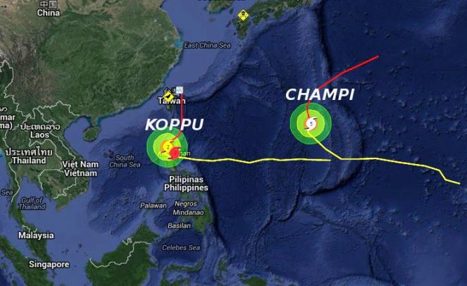 Tifone Koppu ora diretto verso Taiwan (fonte: hisz.rsoe.hu)