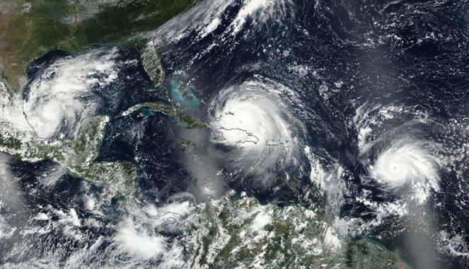 Tre uragano attivi in Atlantico: Irma, Katia e Jose. Fonte NOAA