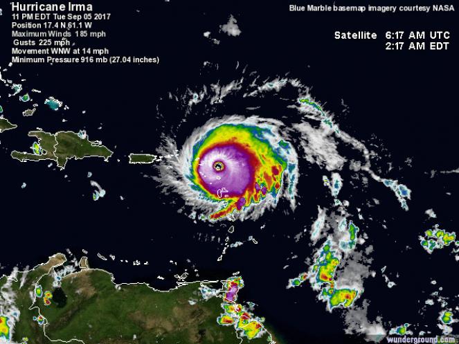 Uragano Irma: al momento sono sotto le Leeward Island