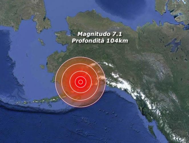 USA ALASKA violento terremoto di magnitudo 7.1