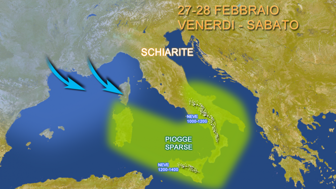 Venerdì-Sabato, ancora instabilità su medio Adriatico, Sud e Isole.
