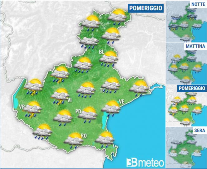 Veneto, tempo instabile fino a domenica 24 aprile