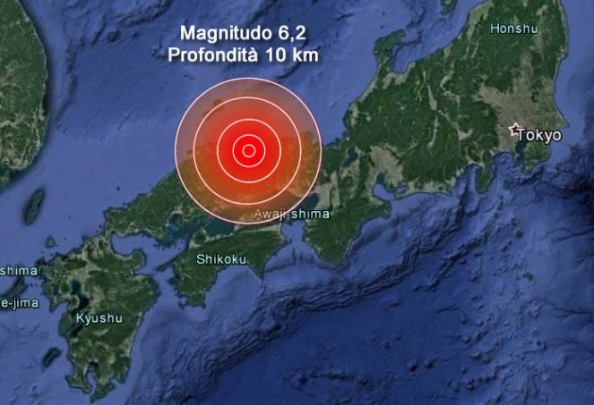 Violento terremoto di magnitudo 6.6 in Giappone, nessun danno particolare