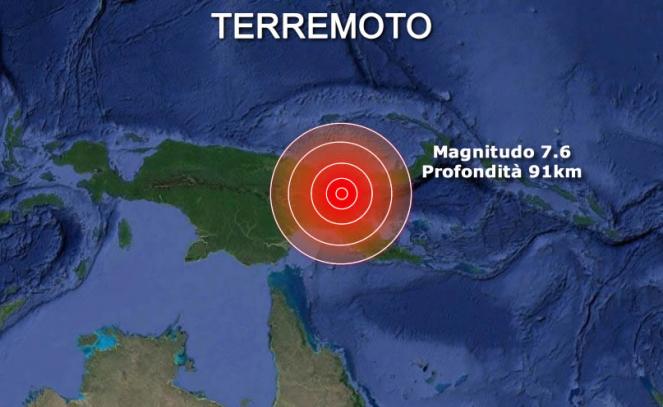 Violento terremoto scuote il Pacifico, epicentro Papua Nuova Guinea 