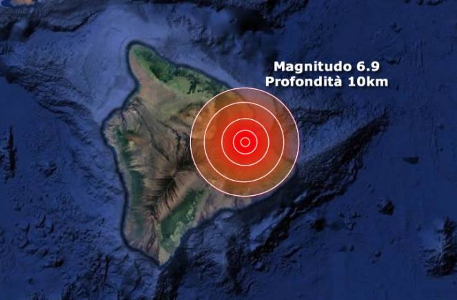Violento terremoto sulla Big Island delle Hawaii magnitudo 6.9