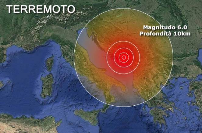 Violento terremoto tra Bosnia e Croazia, magnitudo 6, avvertito in mezza Italia