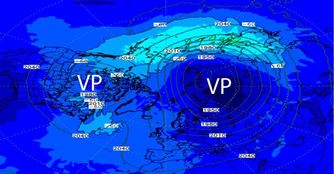 vortice polare stratosferico a 50 hPa