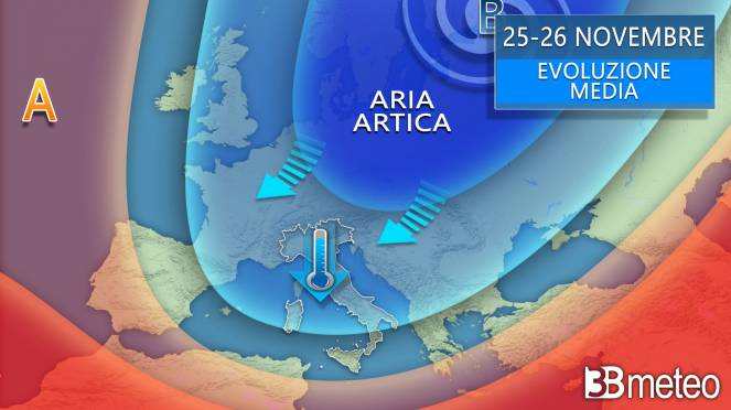 On the weekend of November 25 and 26, the arctic cold hits Italy
