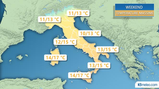 Weekend: temperature massime attese