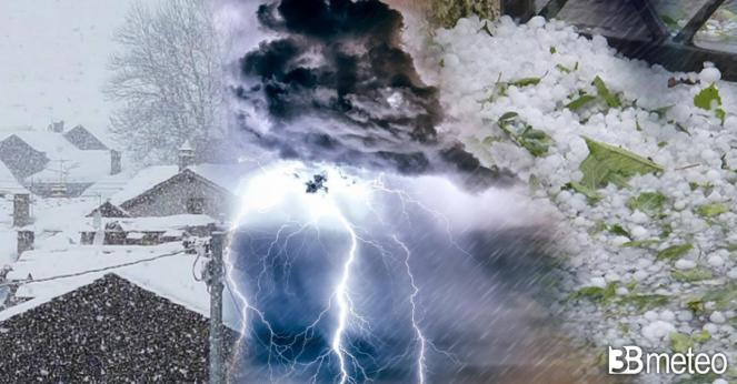 Winter spells in California and the northern states of U.S.A, while thunderstorms, hail and tornado risk across the southern