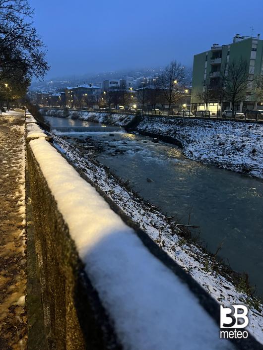 Rovereto e la neve e la prima neve di stagione.