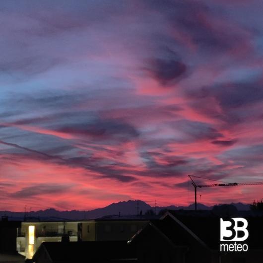Tramonto con il monte rosa