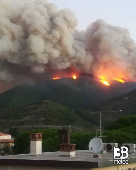 Incendio sul monte serra...pisa