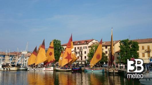Marzia. Tradizionale vela al terzo nel porto di Grado