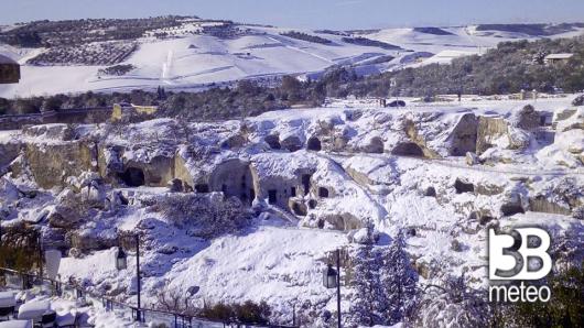 Complesso sette camere grotte rupestri innevate Foto del 05-01-2019