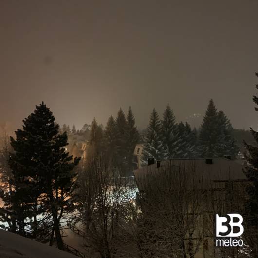 Snowing night