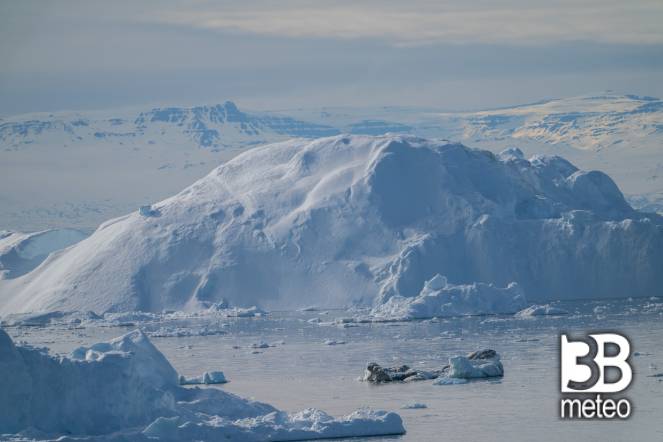 Scorcio mozzafiato dei ghiacci dell'artico groenlandese