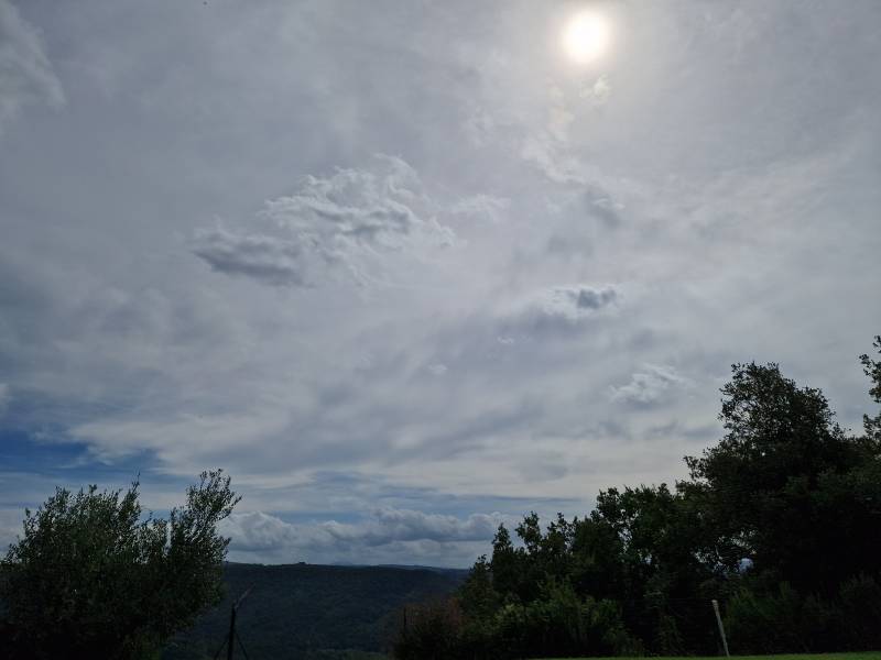 sunny and cloudy