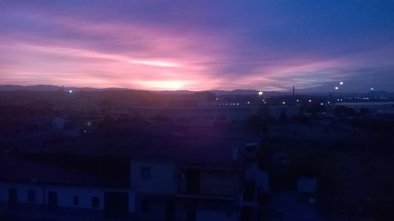 tramonto in citta