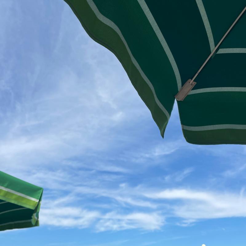 Mucillagine in mare caldo afoso solo leggera brezza in riva al mare