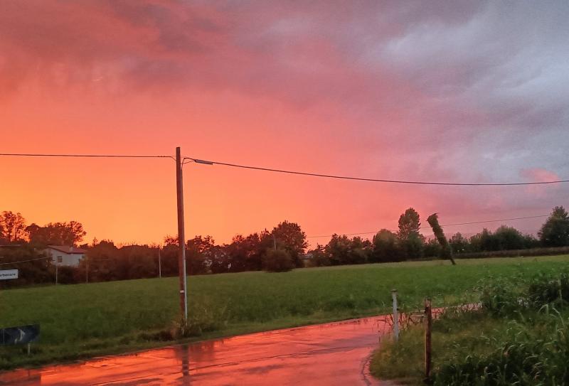 temporale al tramonto