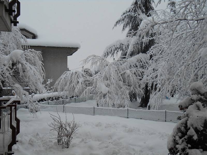 Il giardino della nostra palazzina sommerso da 70 cm di neve giovedi 5 febbraio