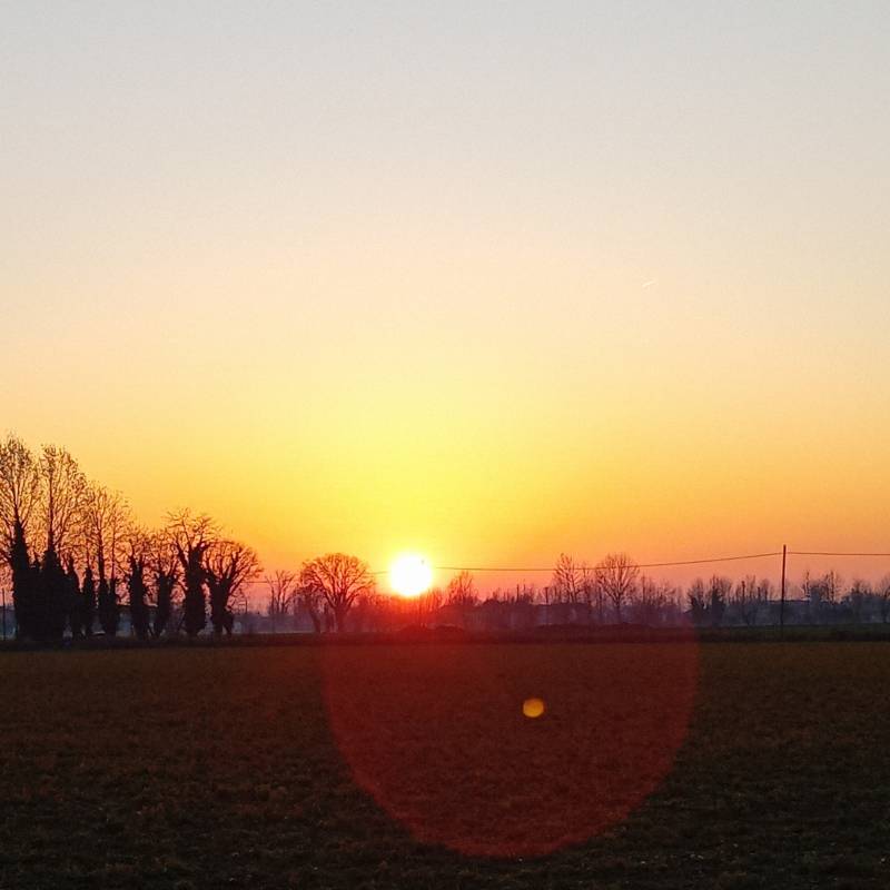 Tramonto nella campagna di leno.